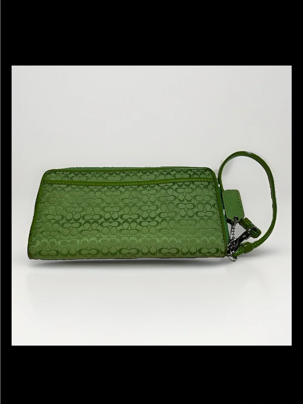 Coach Wallet/Wristlet, Leaf Green Mini Signature “C” Patent Leather, 2004 #91490